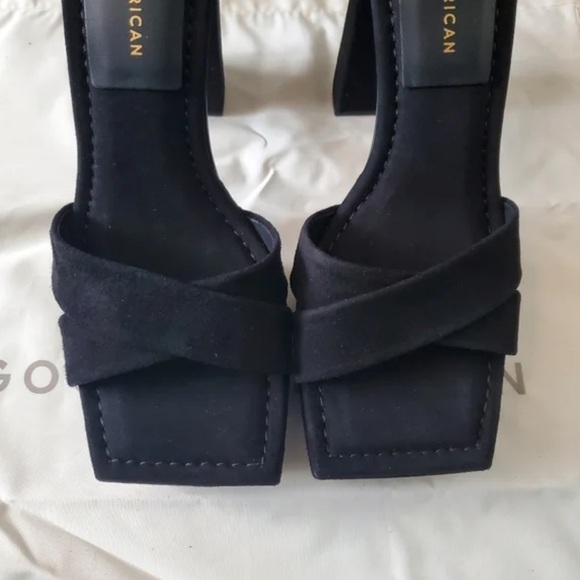 GOOD AMERICAN Womens Suede Dressy Ankle Strap platform heels NIB